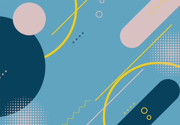 Fondo de banner geométrico con elementos de memphis