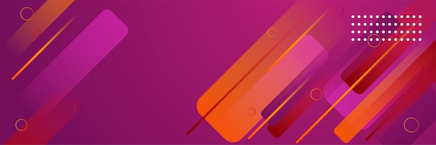 Fondo de banner geométrico naranja rosa. Plantilla de fondo de patrón de banner de diseño gráfico abstracto de vector.