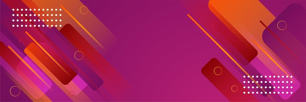 Fondo de banner geométrico naranja rosa. Plantilla de fondo de patrón de banner de diseño gráfico abstracto de vector.