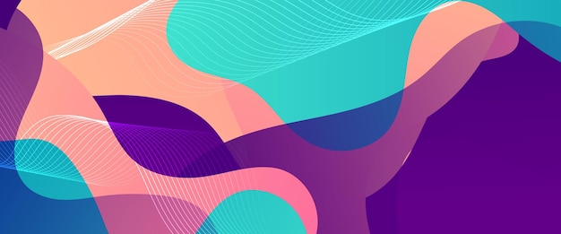 Fondo de banner de gradiente vectorial simple colorido con ondas y formas líquidas Diseño vectorial para presentaciones volantes carteles fondo invitaciones para informes anuales