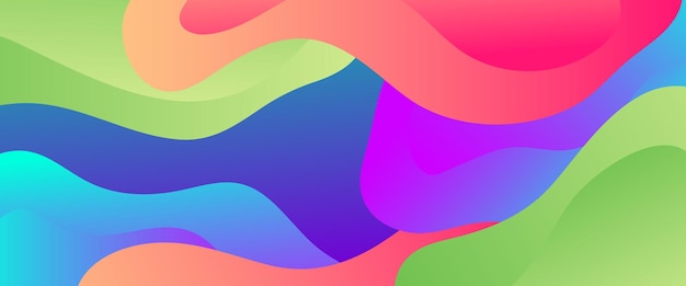Fondo de banner de gradiente vectorial simple colorido con ondas y formas líquidas Diseño vectorial para presentaciones volantes carteles fondo invitaciones para informes anuales