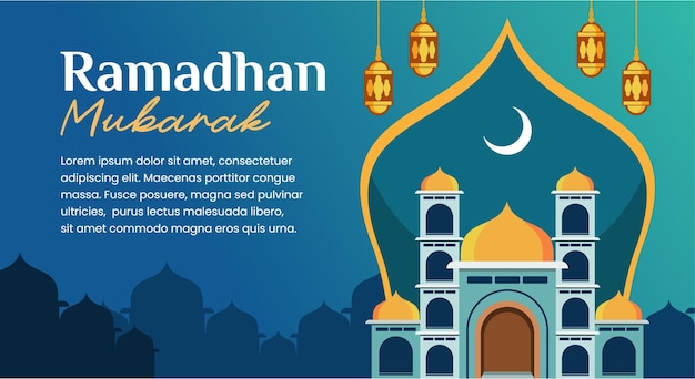 Fondo de banner islámico para ilustración de ramadán