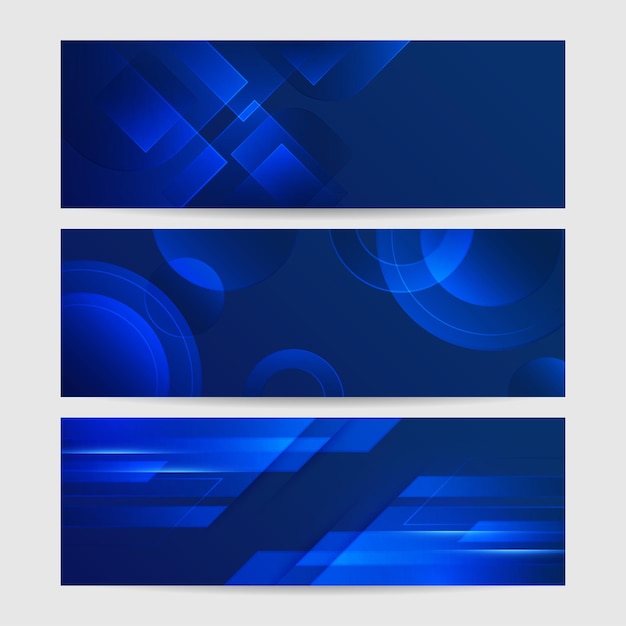 Fondo de banner largo de vector abstracto azul Gradiente abstracto moderno fondo de banner azul marino oscuro Diseño para plantilla de póster en la web telón de fondo folleto página de aterrizaje y seminario web