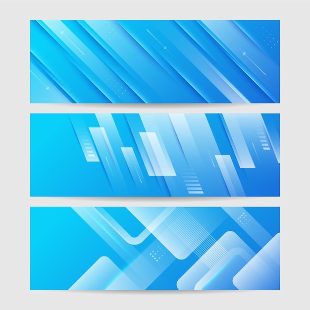 Fondo de banner largo de vector abstracto azul Gradiente abstracto moderno fondo de banner azul marino oscuro Diseño para plantilla de póster en la web telón de fondo folleto página de aterrizaje y seminario web