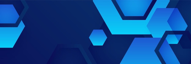 Fondo de banner largo de vector abstracto azul Gradiente abstracto moderno fondo de banner azul marino oscuro Diseño para plantilla de póster en la web telón de fondo folleto página de aterrizaje y seminario web