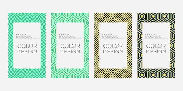 Fondo banner línea geométrica color diseño vector banner vertical conjunto