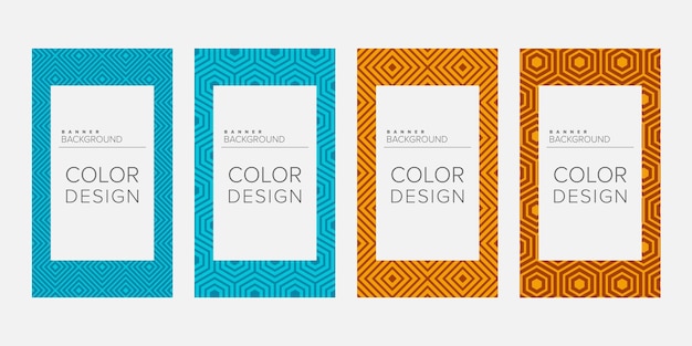 Fondo banner línea geométrica color diseño vector banner vertical conjunto