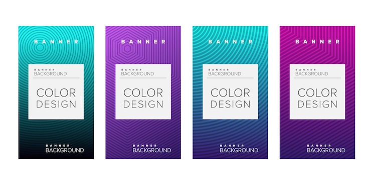 Vector fondo banner línea geométrica color diseño vector banner vertical conjunto