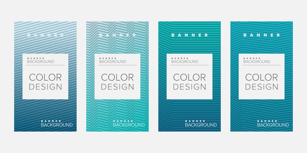 Fondo banner línea geométrica degradado color diseño vector vertical banner conjunto