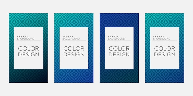 Fondo banner línea geométrica degradado color diseño vector vertical banner conjunto