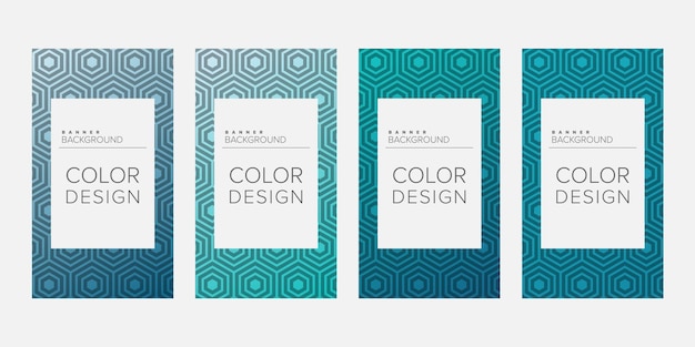 Fondo banner línea geométrica degradado color diseño vector vertical banner conjunto