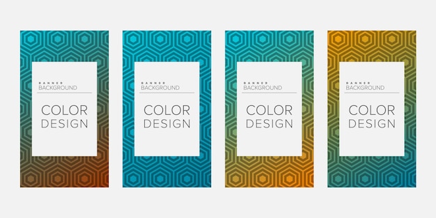 Fondo banner línea geométrica degradado color diseño vector vertical banner conjunto
