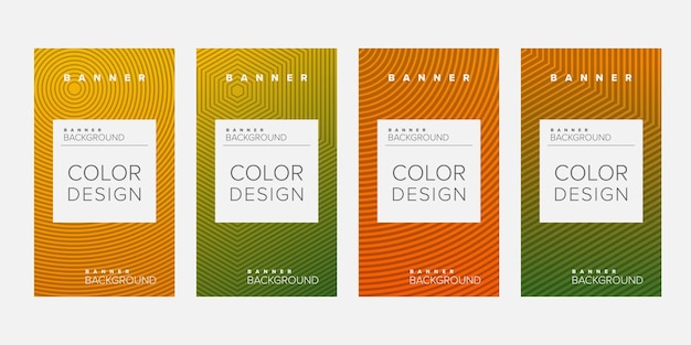 Fondo banner línea geométrica degradado color diseño vector vertical banner conjunto