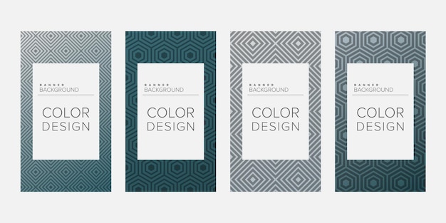 Fondo banner línea geométrica degradado color diseño vector vertical banner conjunto