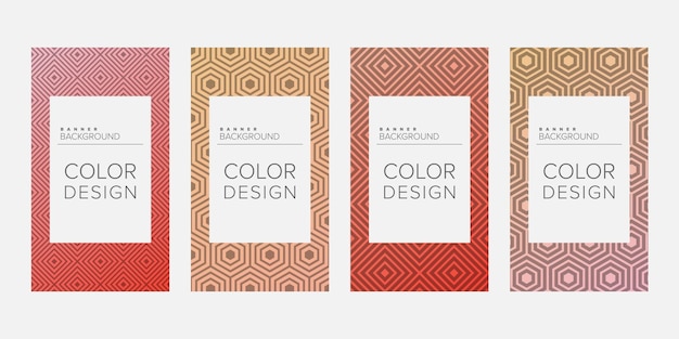 Fondo banner línea geométrica degradado color diseño vector vertical banner conjunto