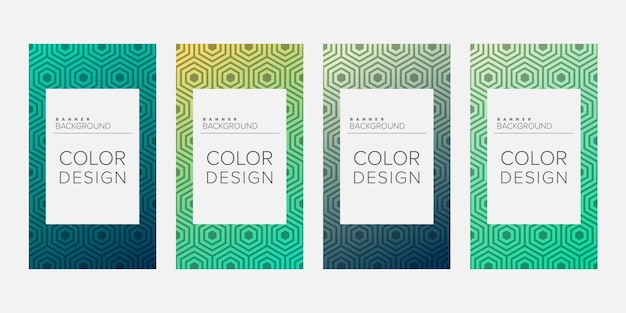 Fondo banner línea geométrica degradado color diseño vector vertical banner conjunto