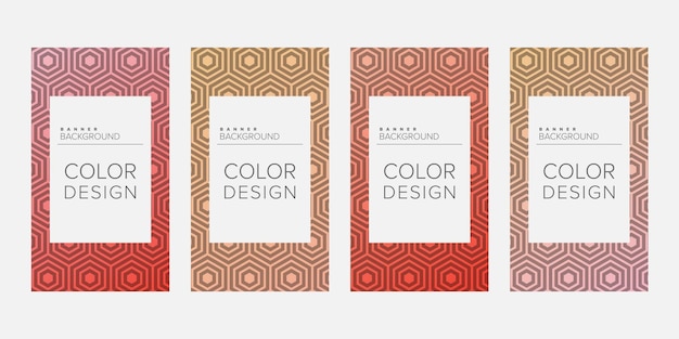 Fondo banner línea geométrica degradado color diseño vector vertical banner conjunto