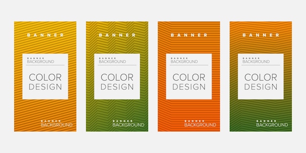 Fondo banner línea geométrica degradado color diseño vector vertical banner conjunto