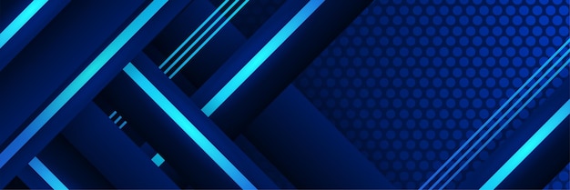 Fondo de banner moderno azul abstracto. Plantilla de fondo de patrón de banner de diseño gráfico abstracto de vector.