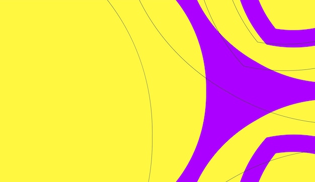 Vector fondo de banner plano abstracto púrpura amarillo simple y moderno