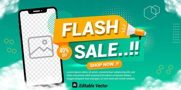 Fondo de banner de promoción de venta flash de vector libre con descuento