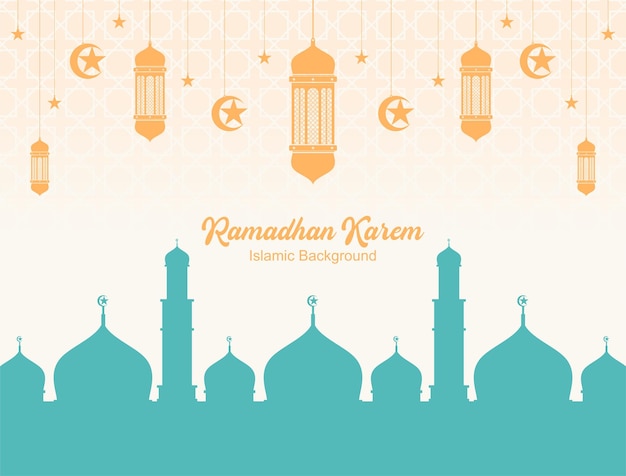 Vector fondo de banner ramadan kareem con color estético
