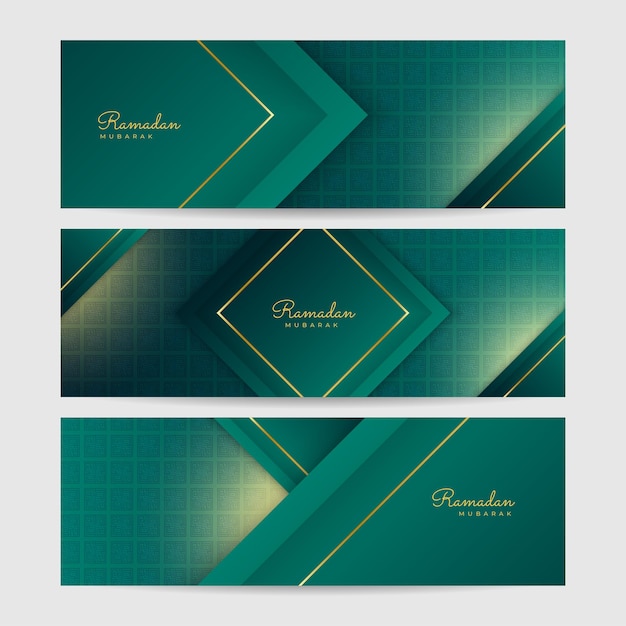 Fondo de banner de Ramadán Kareem con linterna de patrón islámico de luna Luna de oro y fondo de elementos islámicos de lujo abstracto