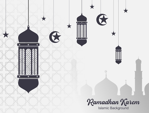 Fondo de banner de ramadán kareem simple