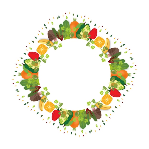 Fondo de banner de redes sociales del día mundial de la alimentación y plantilla de diseño de ilustración de verduras verdes