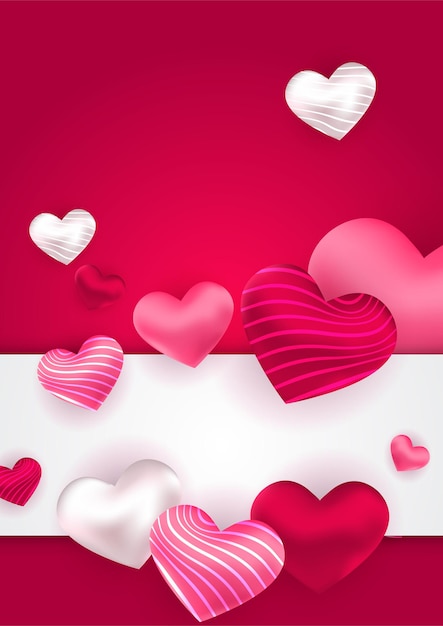 Fondo de banner de San Valentín de amor universal con corazones. Diseño para días especiales, día de la mujer, día de San Valentín, cumpleaños, día de la madre, día del padre, Navidad, bodas y celebraciones de eventos.