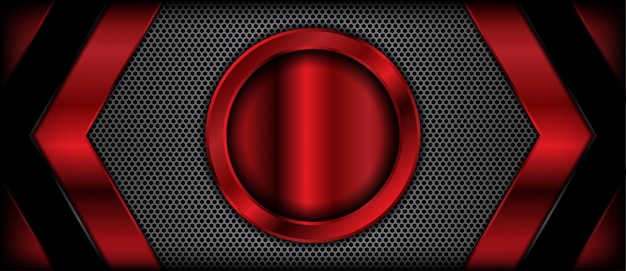 Vector fondo de banner de textura realista metálico rojo abstracto 3d