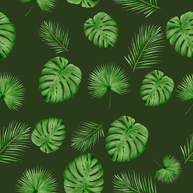 Fondo de banner tropical con hojas de verano realistas