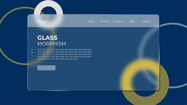 Fondo de banner de vector degradado de Glassmorphing