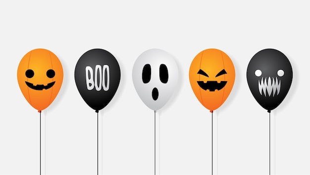 Fondo de banner de vector de globo de halloween