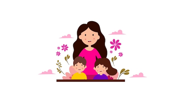 Fondo de banner de vector de ilustración de día de madres feliz para evento de día de madres