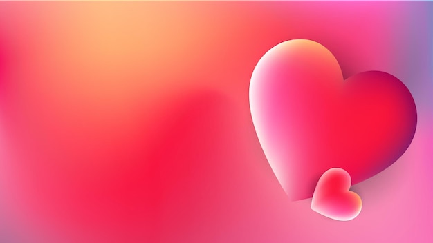 Fondo de banner de venta de día de San Valentín de amor hermoso Efecto de corazón 3D multipropósito