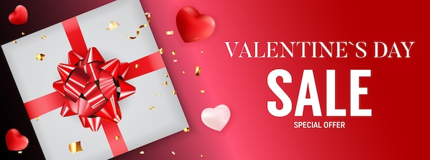 Fondo de banner de venta de San Valentín
