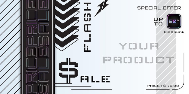 fondo de banner de venta tema moderno tecnología anti diseño tema de robot tema único