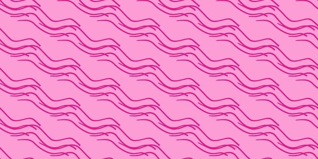 Fondo Barbie Forma rosa Patrón sin costuras Estilo Barbiecore de moda Trazos como ondas en la plantilla diagonal para textiles y papel tapiz Ilustración vectorial