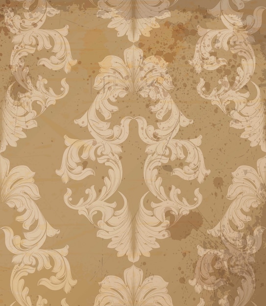 Fondo barroco grunge fondo vector. texturas de decoración de ornamento vintage