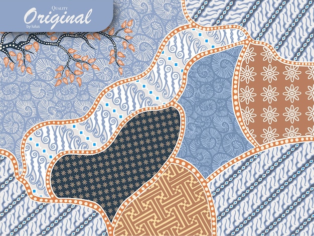 el fondo de Batik vector premium de Indonesia