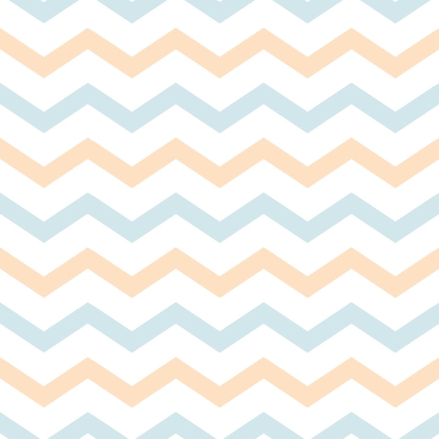 Fondo de bebé Patrón sin costuras en zigzag de chevron clásico en colores amarillo azul pastel claro Estilo de grupo de Memphis Plantilla de diseño de ducha de bebé suave Tela de tela Shevron repetir ilustración vectorial