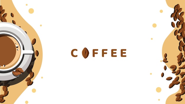Fondo Bebida Café Diseño Vector Ilustración