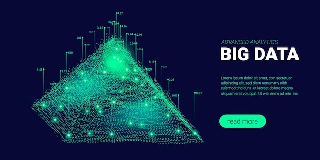 Fondo de big data con concepto de análisis de negocios