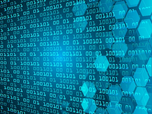 Fondo binario azul del concepto de la tecnología del futuro del circuito cibernético