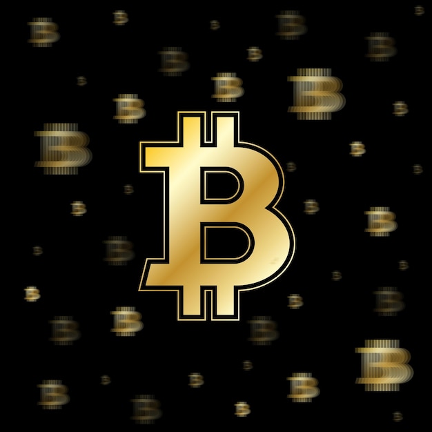 Vector fondo de bitcoin de velocidad dorada