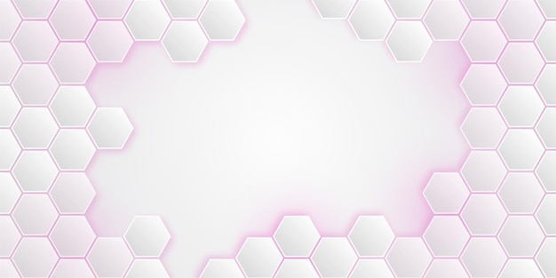 Fondo blanco abstracto hexagonal con luz Fondo técnico abstracto vectorial de juegos hexagonales