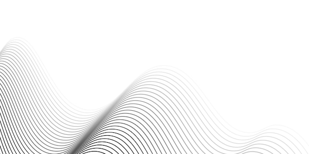 Fondo blanco abstracto con líneas de ondas dinámicas Ilustración vectorial