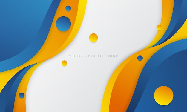 Fondo blanco abstracto moderno con color degradado azul y amarillo