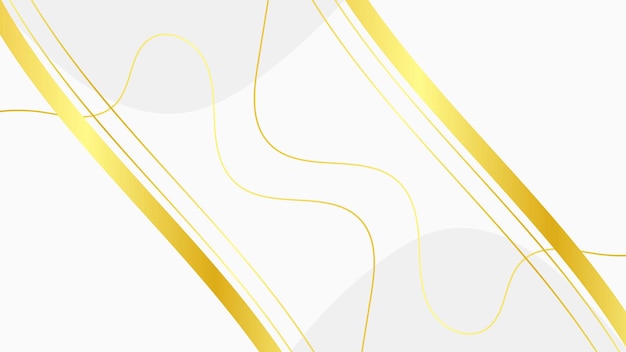 Fondo blanco Abstracto onda de línea dorada Estilo de lujo Ilustración vectorial PPT Fondo